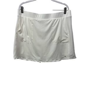 Anne Klein Sport Mesh Mini Athletic Skirt Pull On Ivory White Women's Size XL